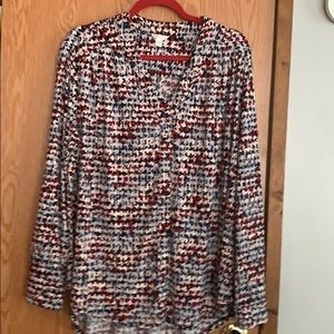 Hi Lo multi color houndstooth top